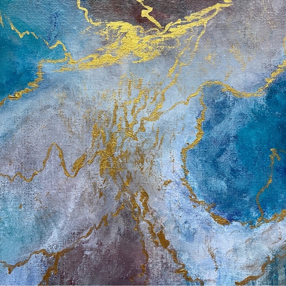 Abstract Angel in Flight Acrylic Spiritual Original Wall Art Painting, 9x12" - Picture 6 of 9